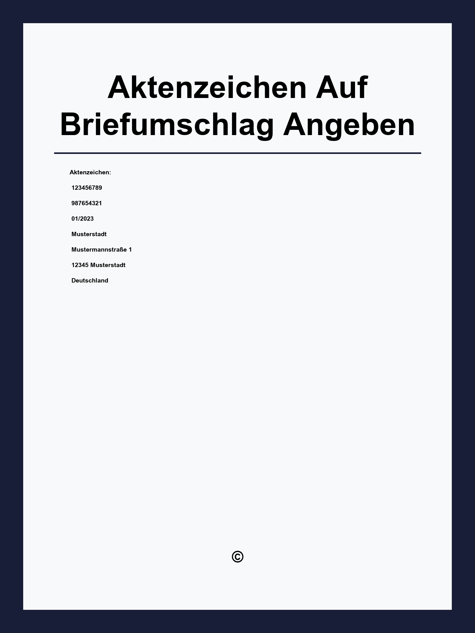 Aktenzeichen Auf Briefumschlag Angeben