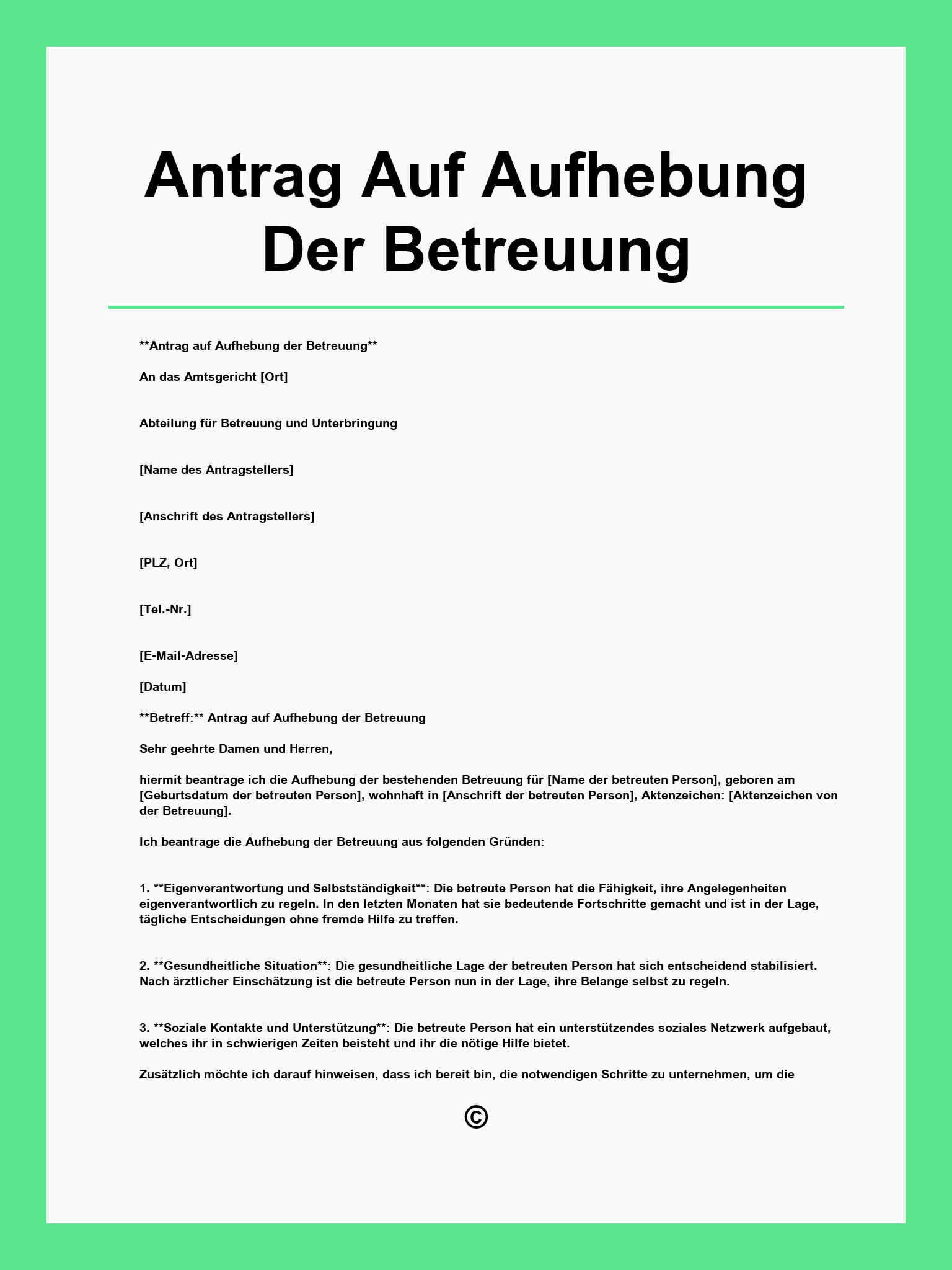 Antrag Auf Aufhebung Der Betreuung