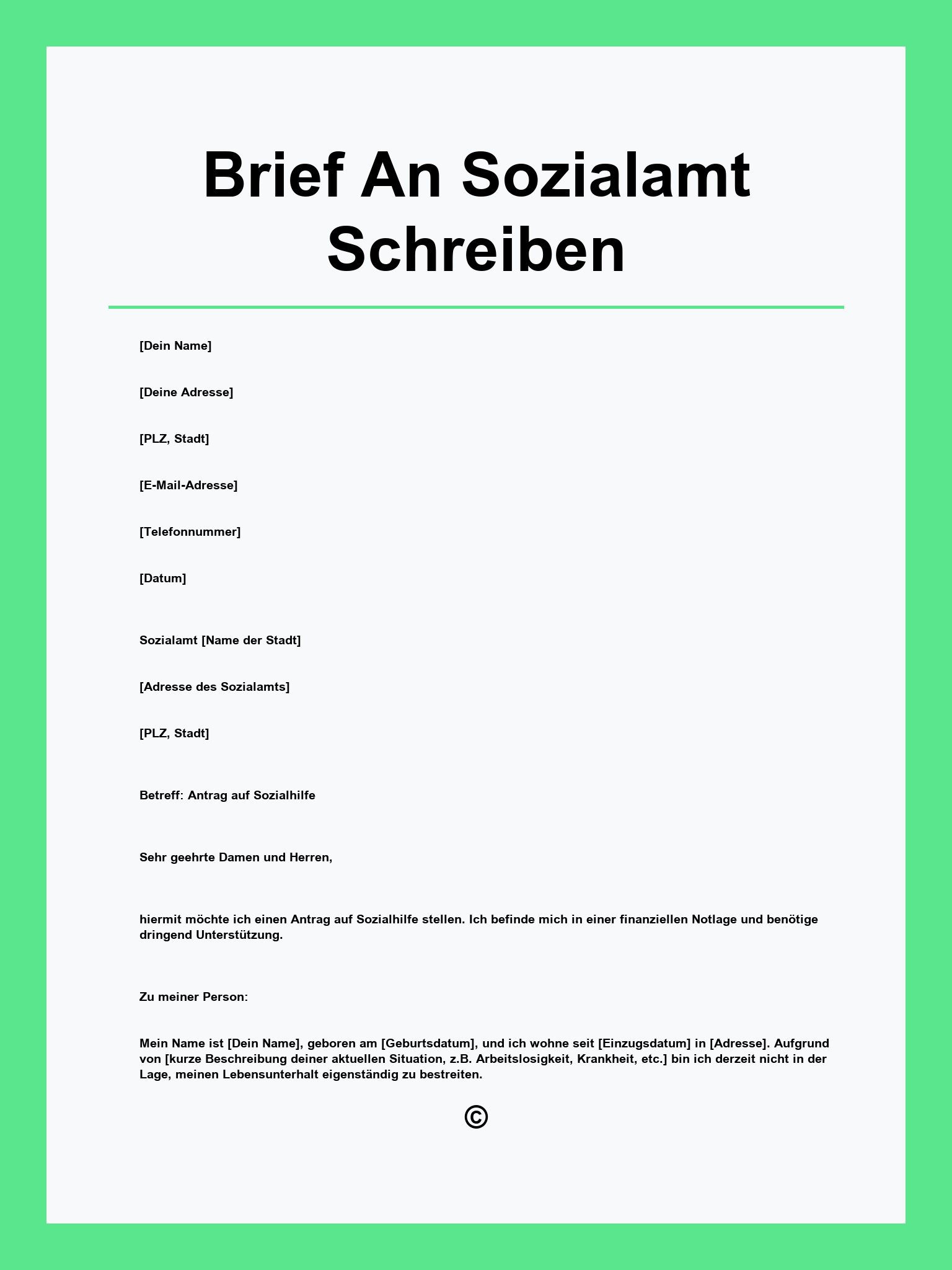 Brief An Sozialamt Schreiben