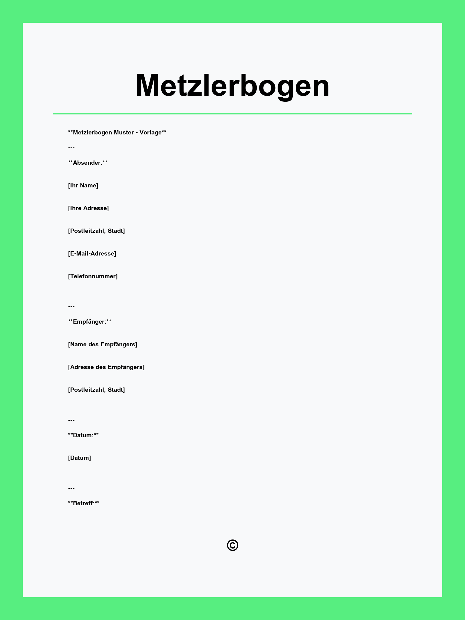 Metzlerbogen Vorlage